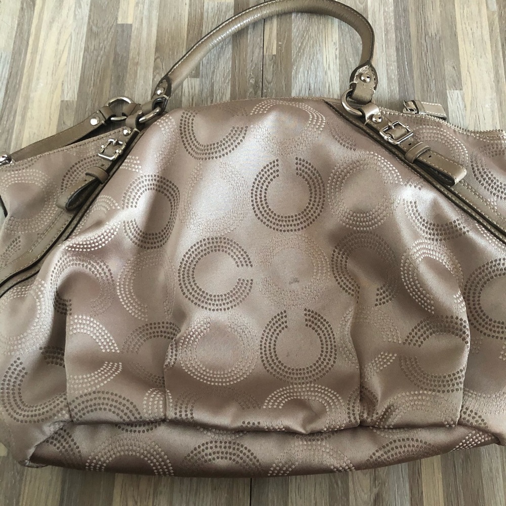 Coach Crossbody Bag Top Zip C Print Tan Y2K - Picture 3 of 8